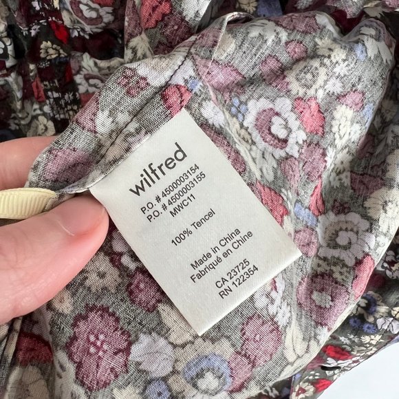 Aritzia Wilfred Floral Print Long Utility Cargo Shacket Trench Coat Light Jacket - Picture 5 of 10